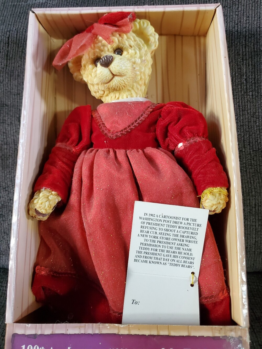 2002 Dan Dee 100th Anniversary Roosevelt Teddy Bear Limited Edition NIB